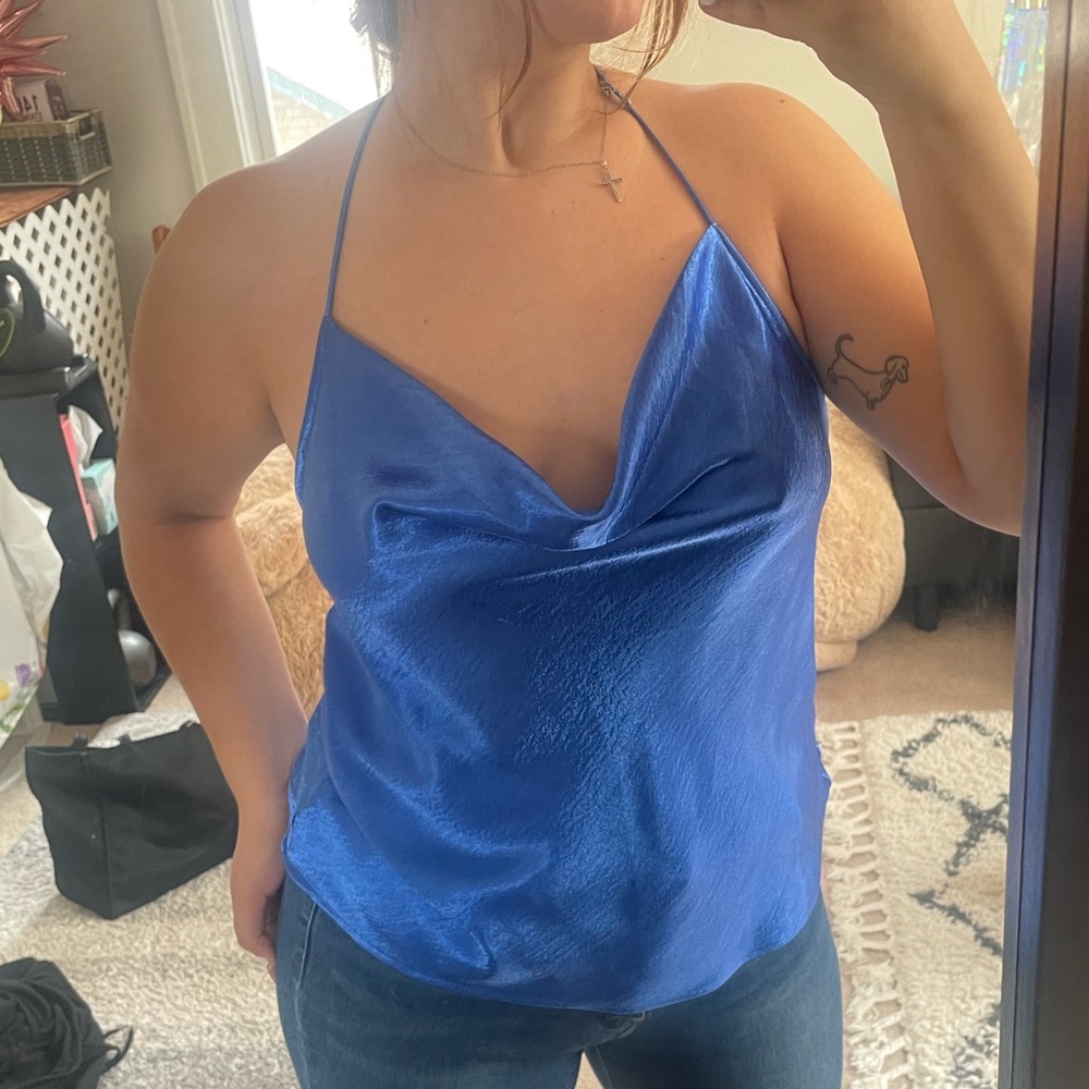 Express Blue String Top
